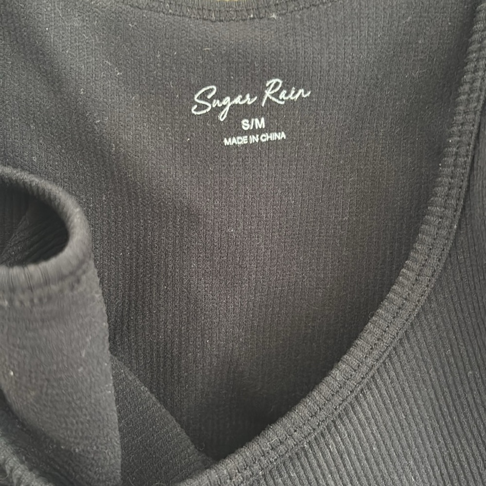 Black Ribbed Bodysuit - Picture 2 of 2